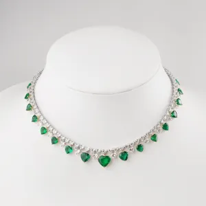 30.34 / 32.94 cts Emerald with Diamond Necklace (ENQUIRE)