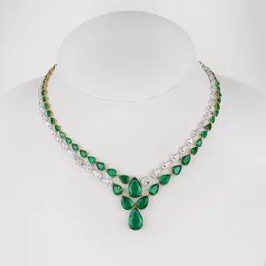 46.49 / 15.67 cts Emerald with Diamond Necklace (ENQUIRE)