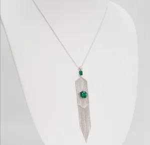 5.23 / 1.34 cts Emerald with Diamond Necklace