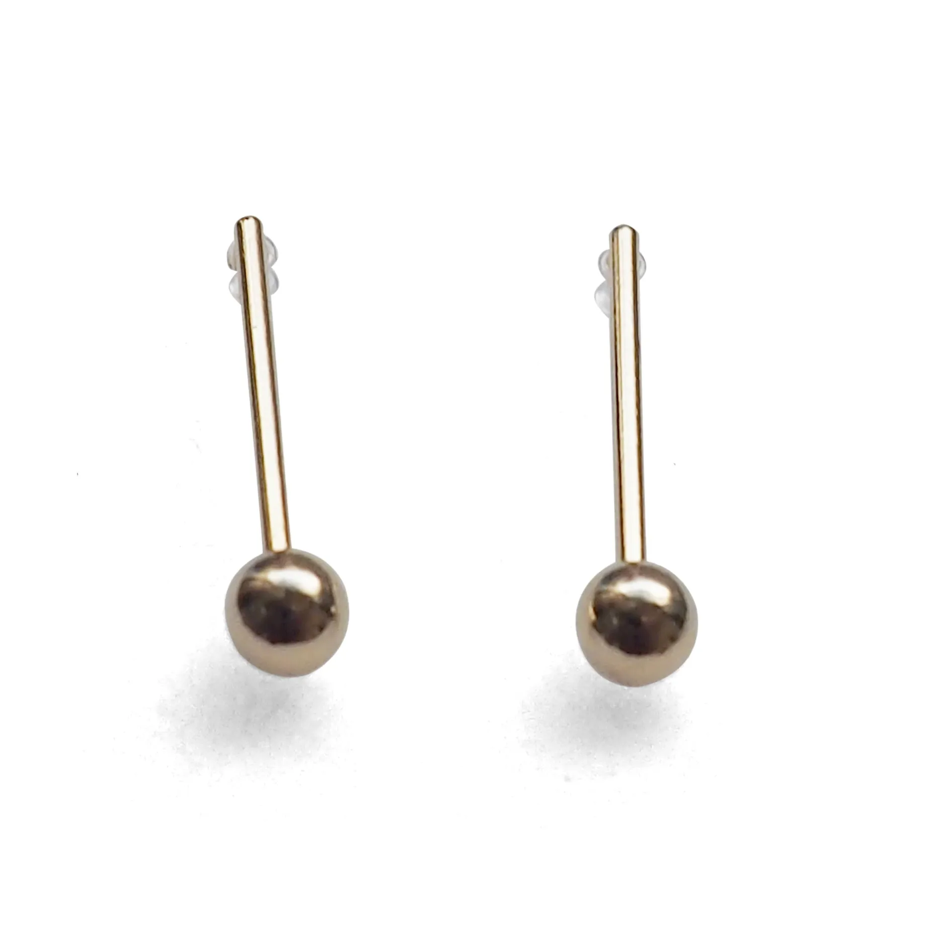 Ball invisible clip on stud earrings ( Gold tone )