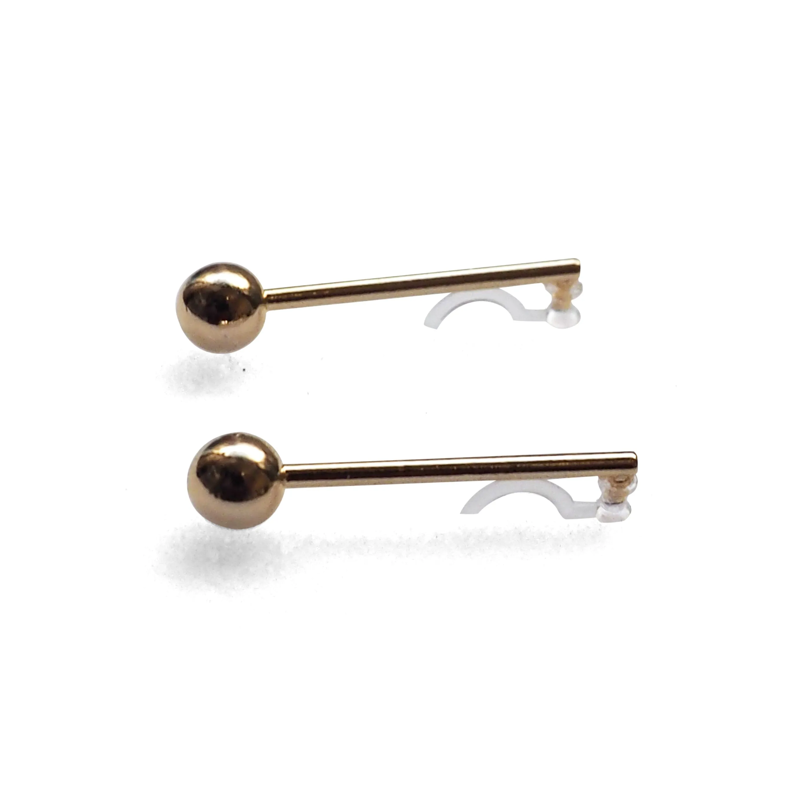 Ball invisible clip on stud earrings ( Gold tone )