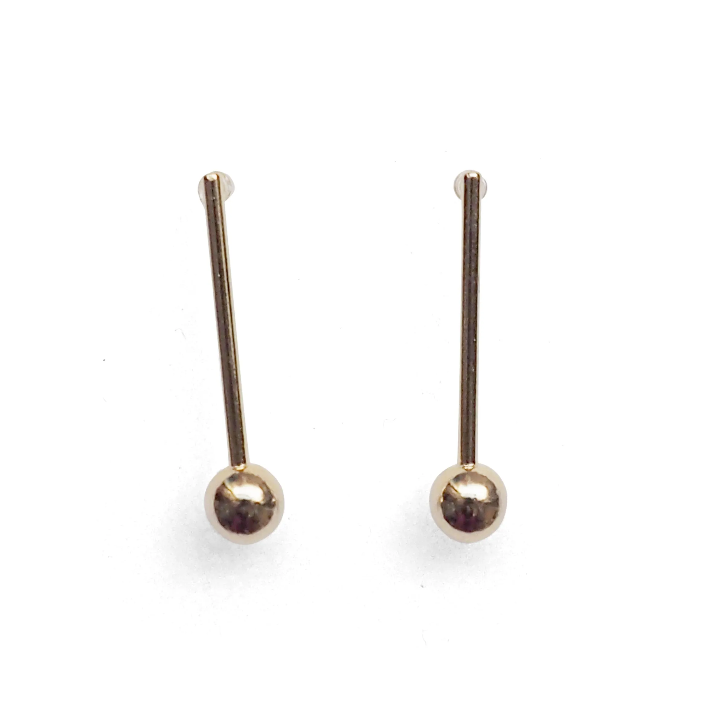 Ball invisible clip on stud earrings ( Gold tone )