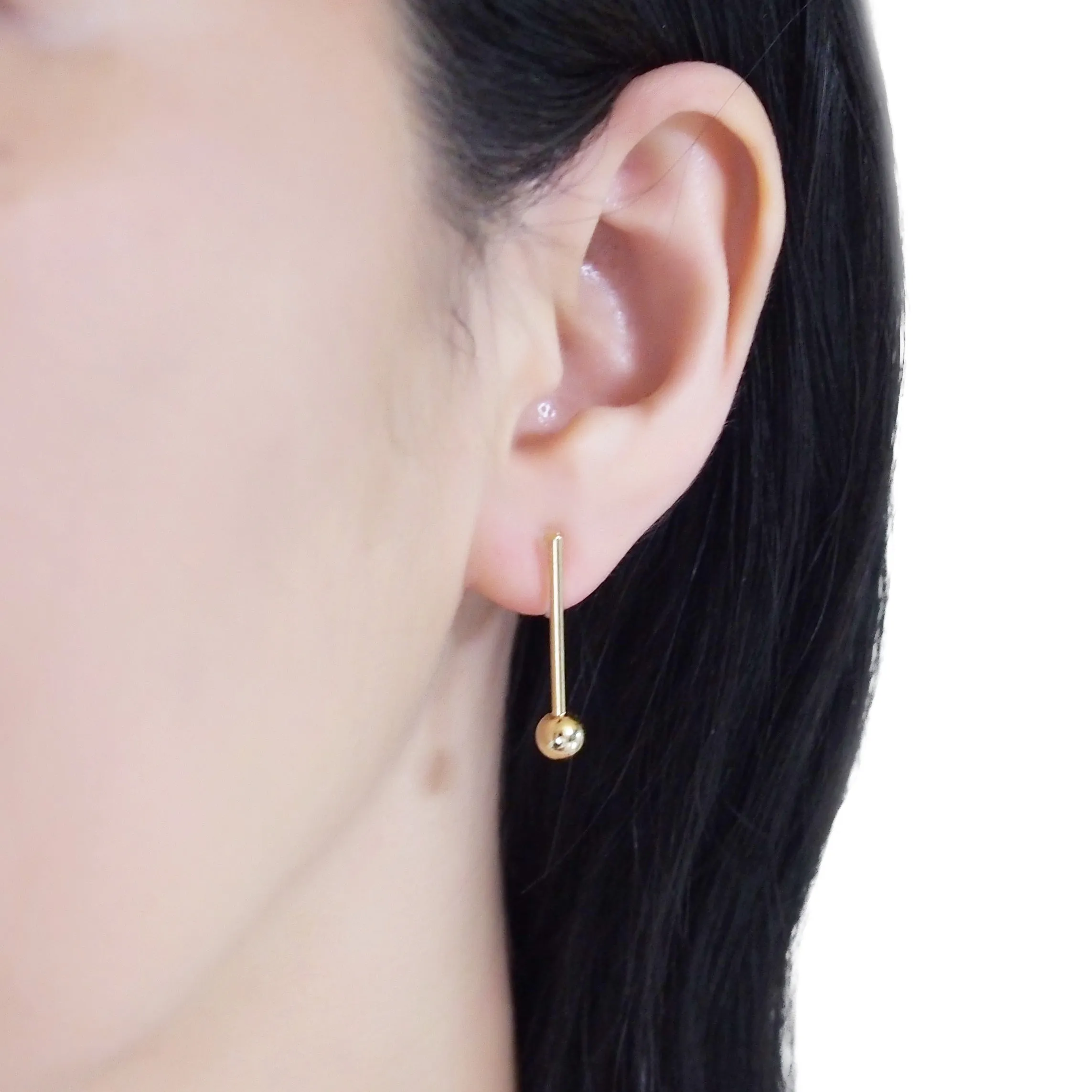 Ball invisible clip on stud earrings ( Gold tone )