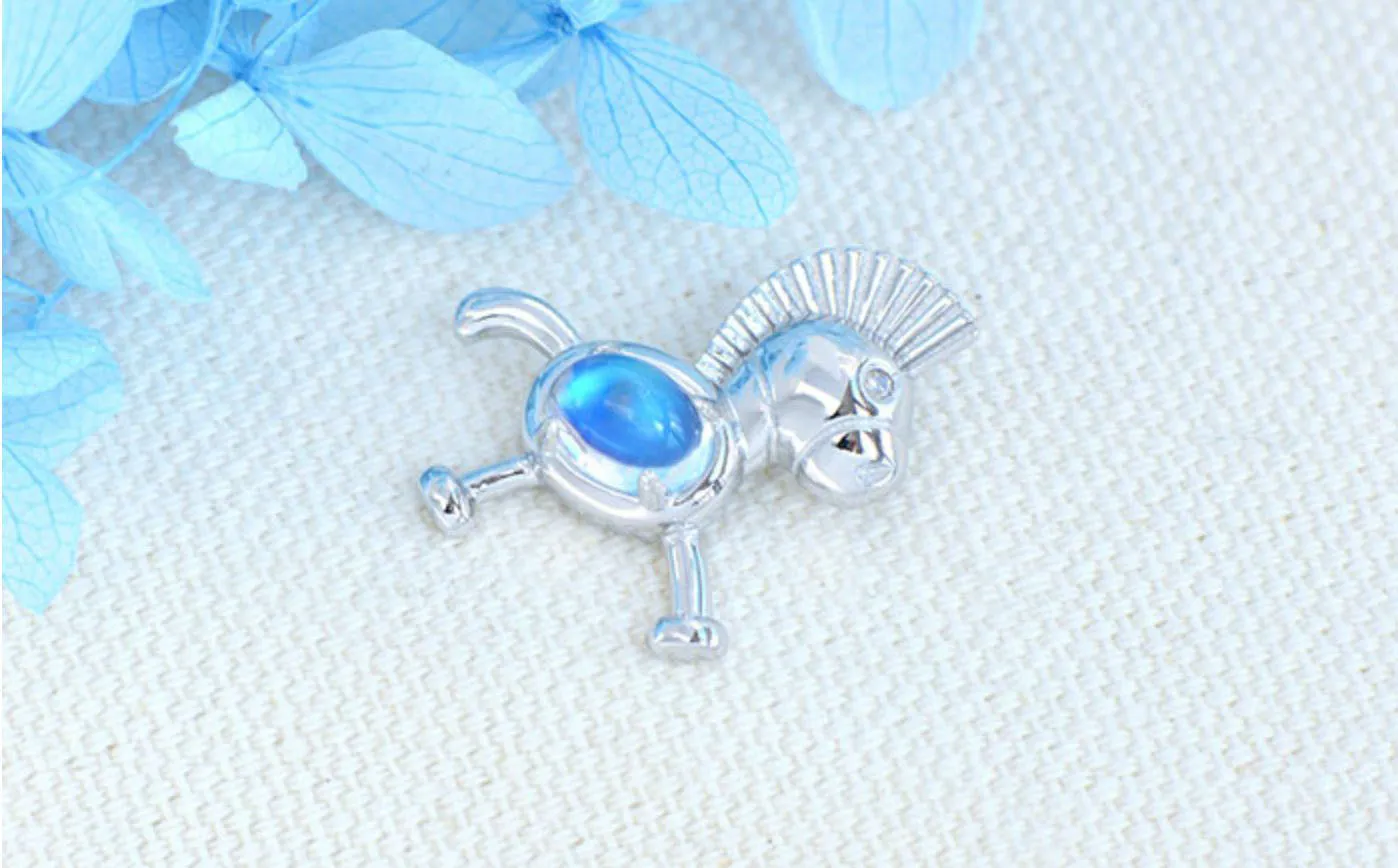Cute Womens Sterling Silver Moonstone Pendant Necklace Birthstone Necklace For Women