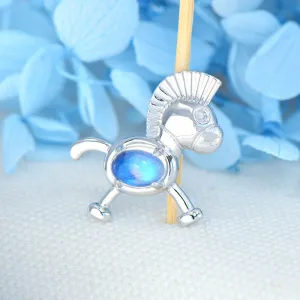 Cute Womens Sterling Silver Moonstone Pendant Necklace Birthstone Necklace For Women