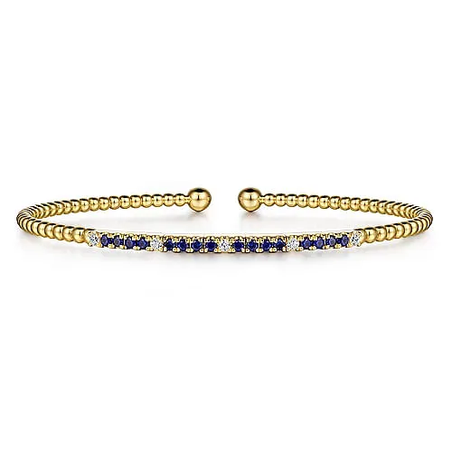 Gabriel & Co. Yellow Gold Sapphire Bangle
