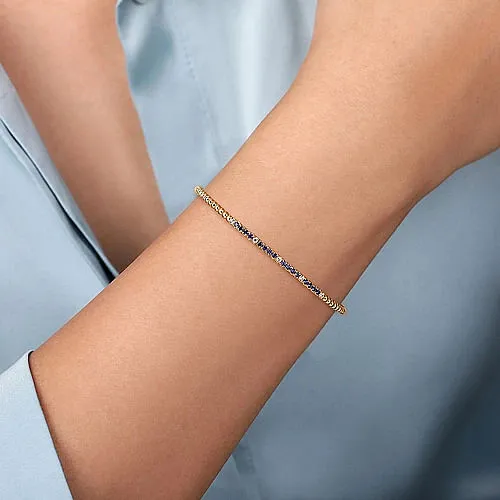Gabriel & Co. Yellow Gold Sapphire Bangle