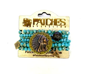 Stacked Indian turquoise bracelet
