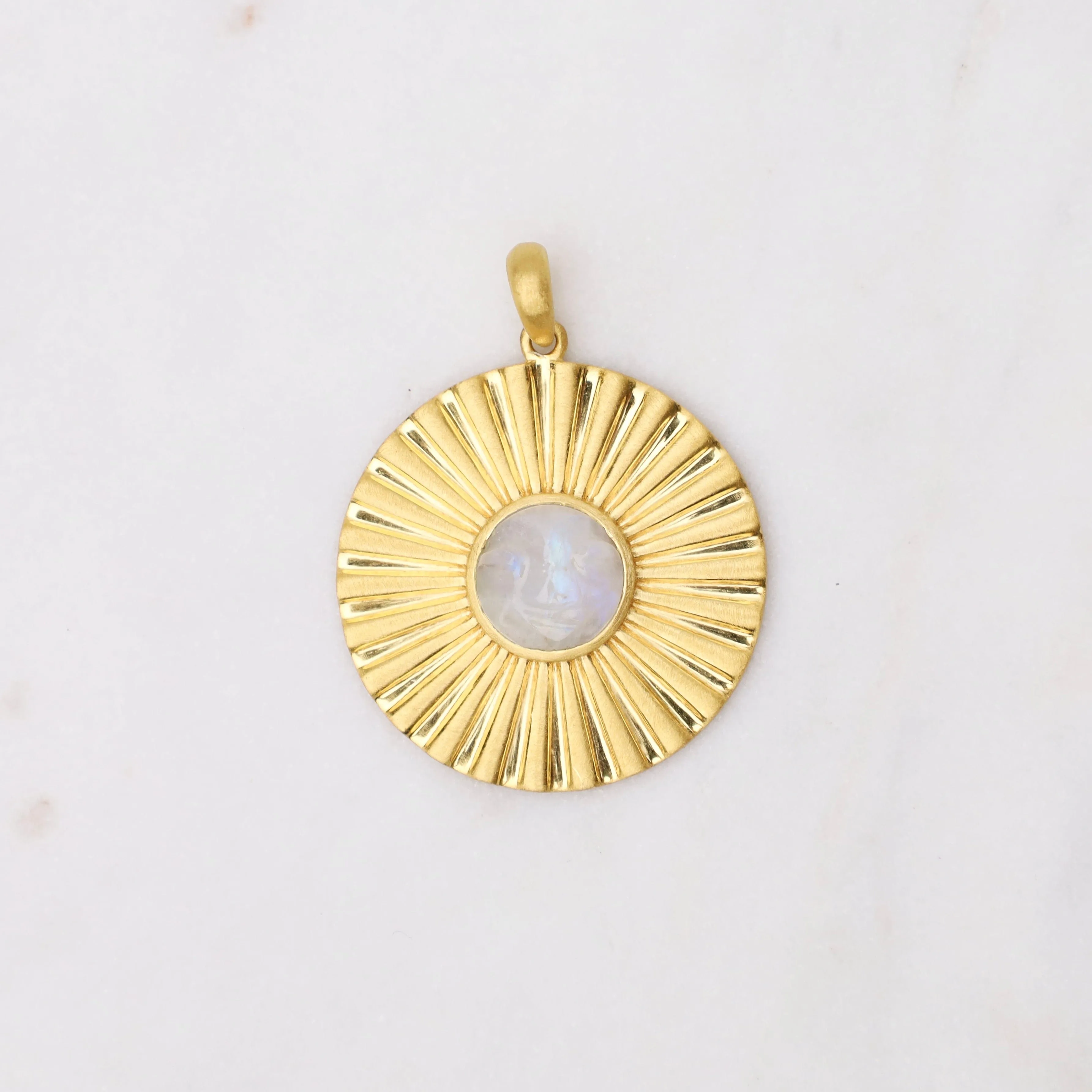 Sun Rainbow Moonstone Pendant